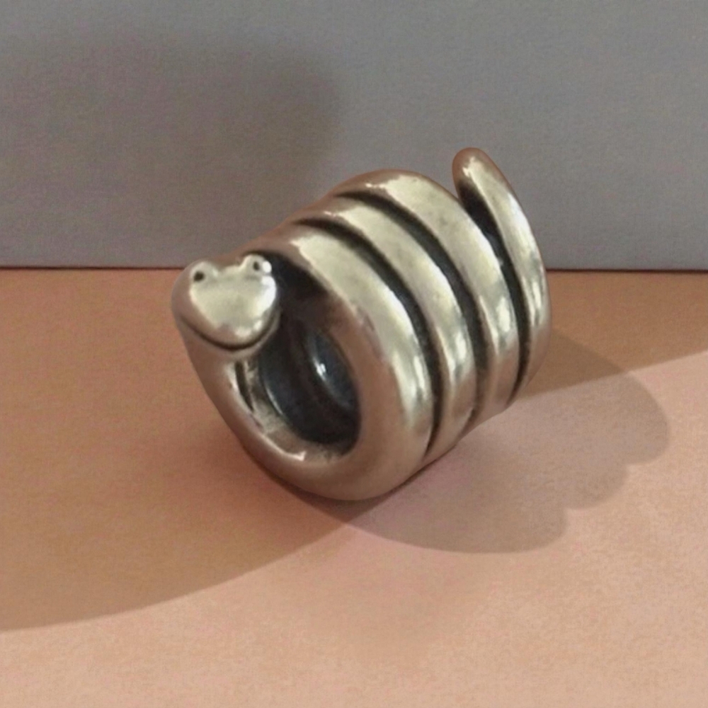 PANDORA "RARE" Sterling Silver Snake Animal Bead Charm Retired 790171